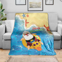 Antigua and Barbuda Christmas Blanket Chilling Santa - Wonder Print Shop