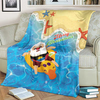 Antigua and Barbuda Christmas Blanket Chilling Santa - Wonder Print Shop