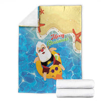 Antigua and Barbuda Christmas Blanket Chilling Santa - Wonder Print Shop