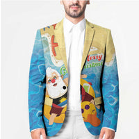 Antigua and Barbuda Christmas Blazer Chilling Santa - Wonder Print Shop