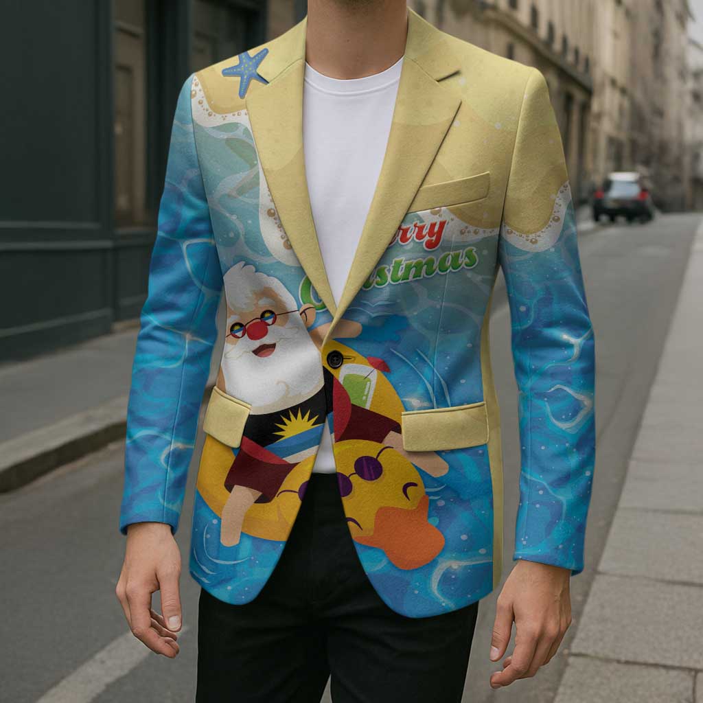 Antigua and Barbuda Christmas Blazer Chilling Santa - Wonder Print Shop