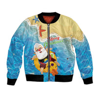 Antigua and Barbuda Christmas Bomber Jacket Chilling Santa - Wonder Print Shop