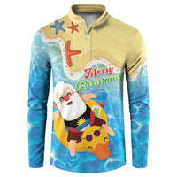 Antigua and Barbuda Christmas Button Sweatshirt Chilling Santa - Wonder Print Shop