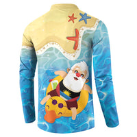 Antigua and Barbuda Christmas Button Sweatshirt Chilling Santa - Wonder Print Shop