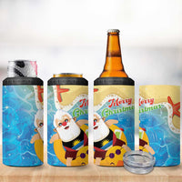 Antigua and Barbuda Christmas 4 in 1 Can Cooler Tumbler Chilling Santa - Wonder Print Shop