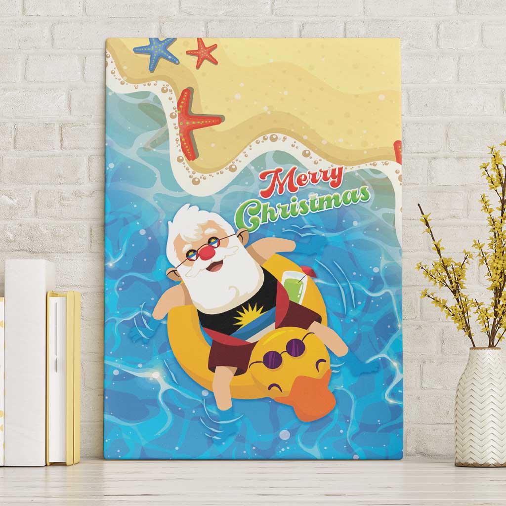 Antigua and Barbuda Christmas Canvas Wall Art Chilling Santa - Wonder Print Shop