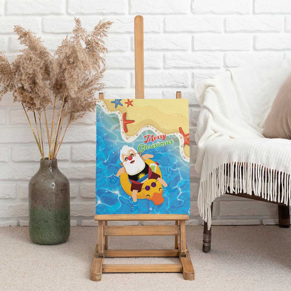 Antigua and Barbuda Christmas Canvas Wall Art Chilling Santa - Wonder Print Shop