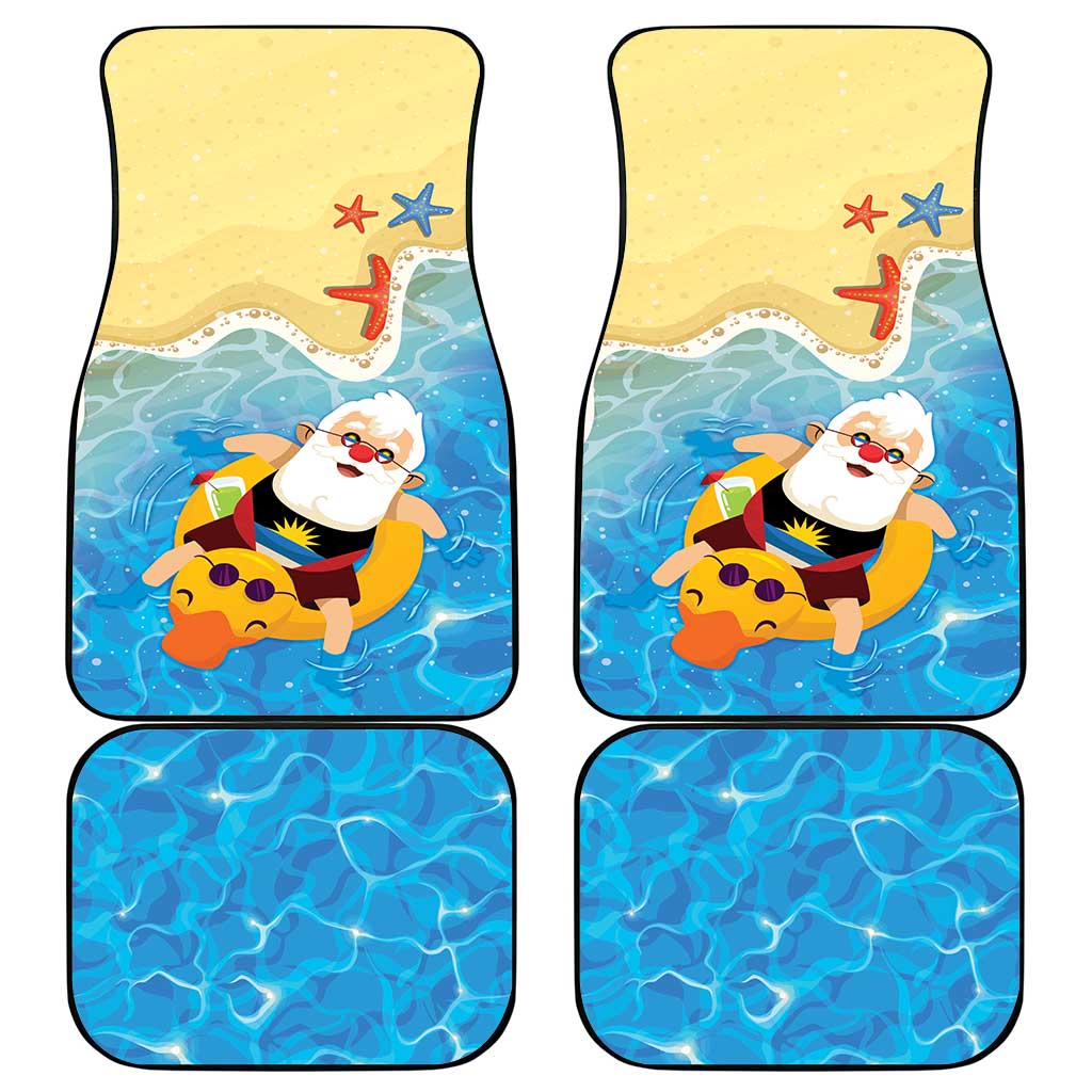 Antigua and Barbuda Christmas Car Mats Chilling Santa - Wonder Print Shop