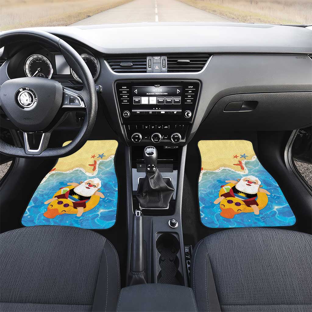 Antigua and Barbuda Christmas Car Mats Chilling Santa - Wonder Print Shop