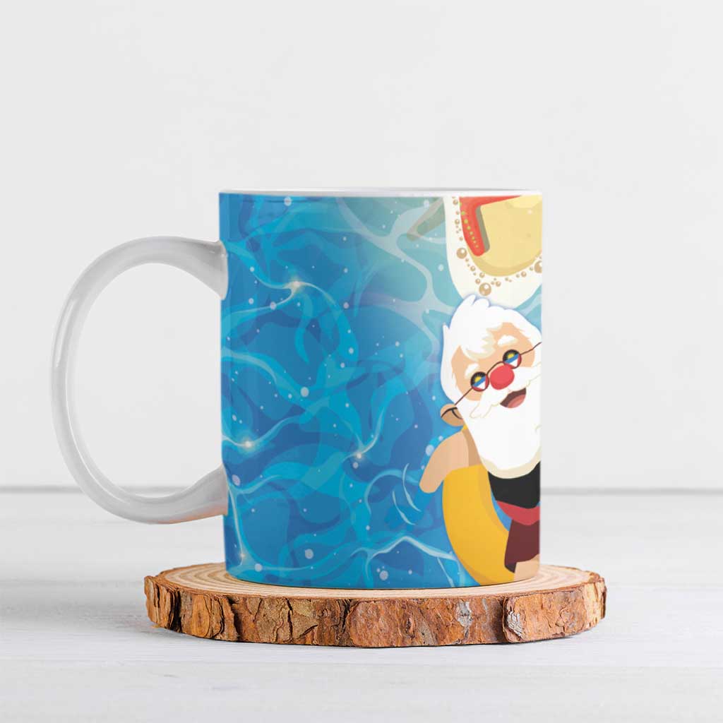 Antigua and Barbuda Christmas Ceramic Mug Chilling Santa - Wonder Print Shop