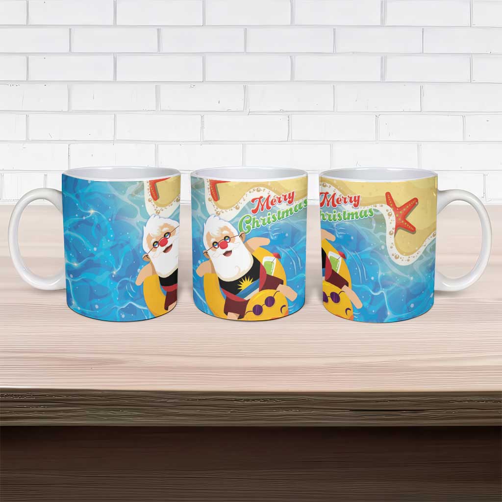 Antigua and Barbuda Christmas Ceramic Mug Chilling Santa - Wonder Print Shop