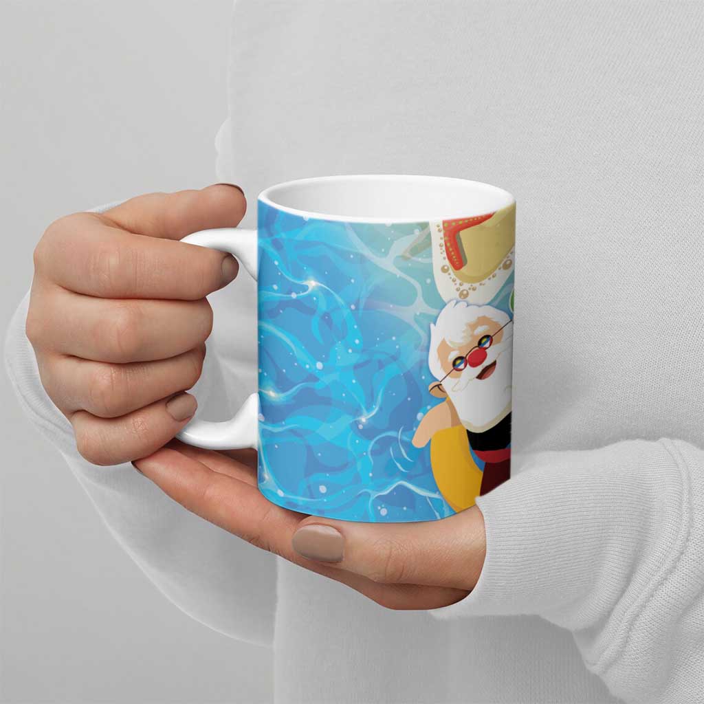 Antigua and Barbuda Christmas Ceramic Mug Chilling Santa - Wonder Print Shop