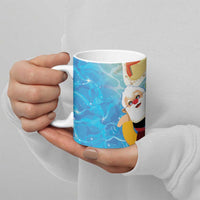 Antigua and Barbuda Christmas Ceramic Mug Chilling Santa - Wonder Print Shop