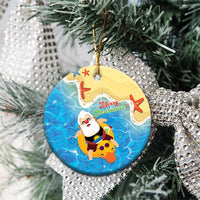Antigua and Barbuda Christmas Ceramic Ornament Chilling Santa - Wonder Print Shop