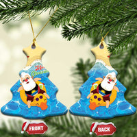 Antigua and Barbuda Christmas Ceramic Ornament Chilling Santa - Wonder Print Shop