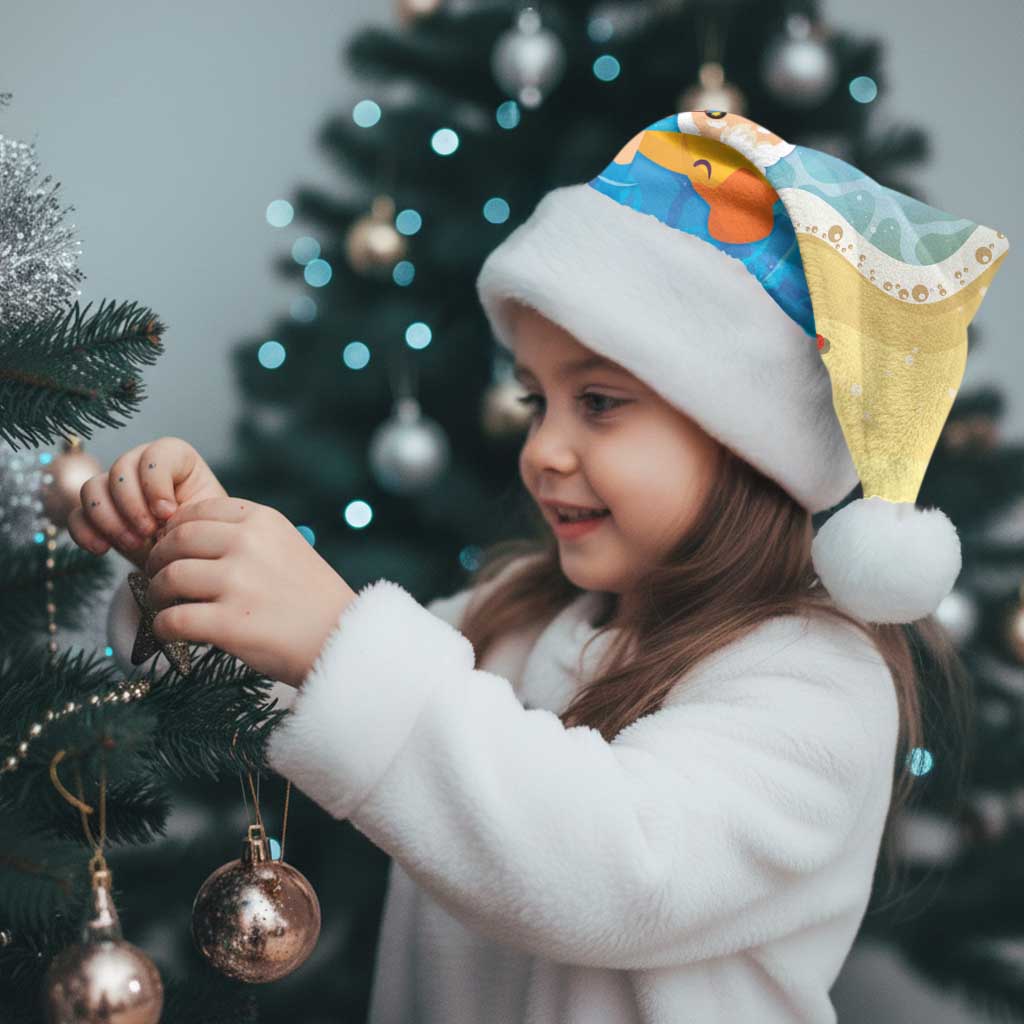 Antigua and Barbuda Christmas Santa Hat Chilling Santa - Wonder Print Shop
