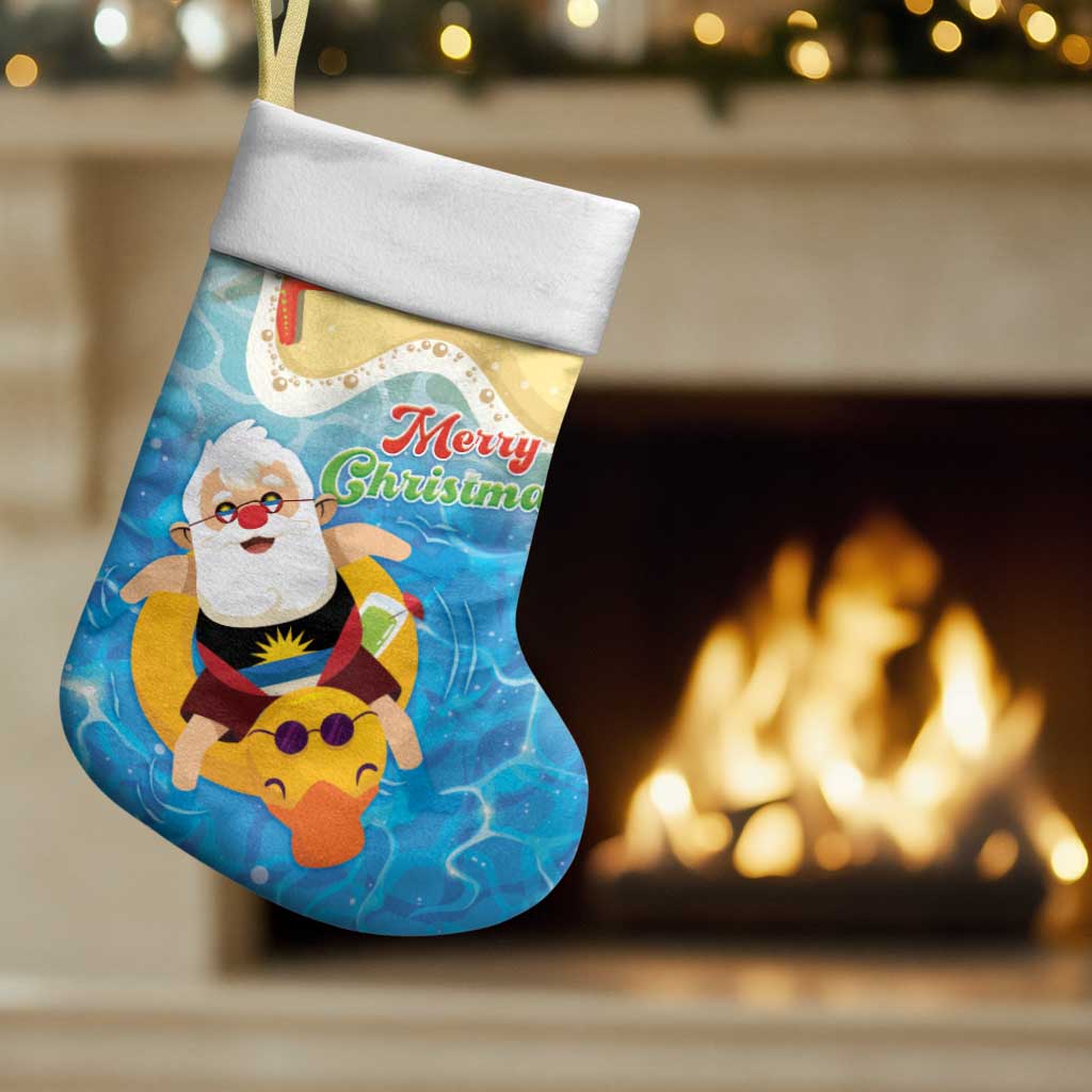 Antigua and Barbuda Christmas Stocking Chilling Santa - Wonder Print Shop