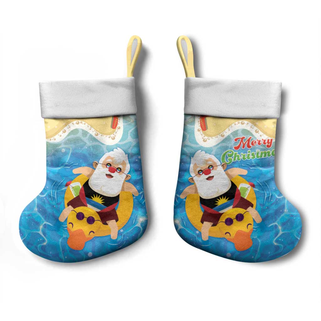 Antigua and Barbuda Christmas Stocking Chilling Santa - Wonder Print Shop
