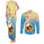 Antigua and Barbuda Christmas Couples Matching Tank Maxi Dress and Long Sleeve Button Shirt Chilling Santa - Wonder Print Shop