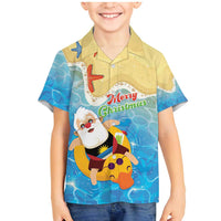 Antigua and Barbuda Christmas Family Matching Mermaid Dress and Hawaiian Shirt Chilling Santa - Wonder Print Shop