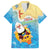 Antigua and Barbuda Christmas Family Matching Off The Shoulder Long Sleeve Dress and Hawaiian Shirt Chilling Santa - Wonder Print Shop