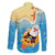 Antigua and Barbuda Christmas Family Matching Off The Shoulder Long Sleeve Dress and Hawaiian Shirt Chilling Santa - Wonder Print Shop