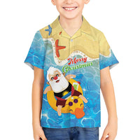 Antigua and Barbuda Christmas Family Matching Summer Maxi Dress and Hawaiian Shirt Chilling Santa - Wonder Print Shop