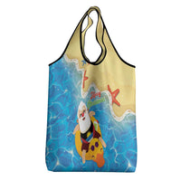 Antigua and Barbuda Christmas Grocery Bag Chilling Santa - Wonder Print Shop