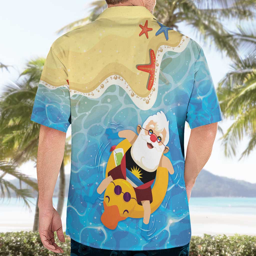 Antigua and Barbuda Christmas Hawaiian Shirt Chilling Santa - Wonder Print Shop
