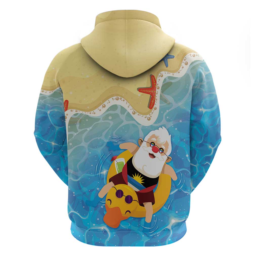 Antigua and Barbuda Christmas Hoodie Chilling Santa - Wonder Print Shop
