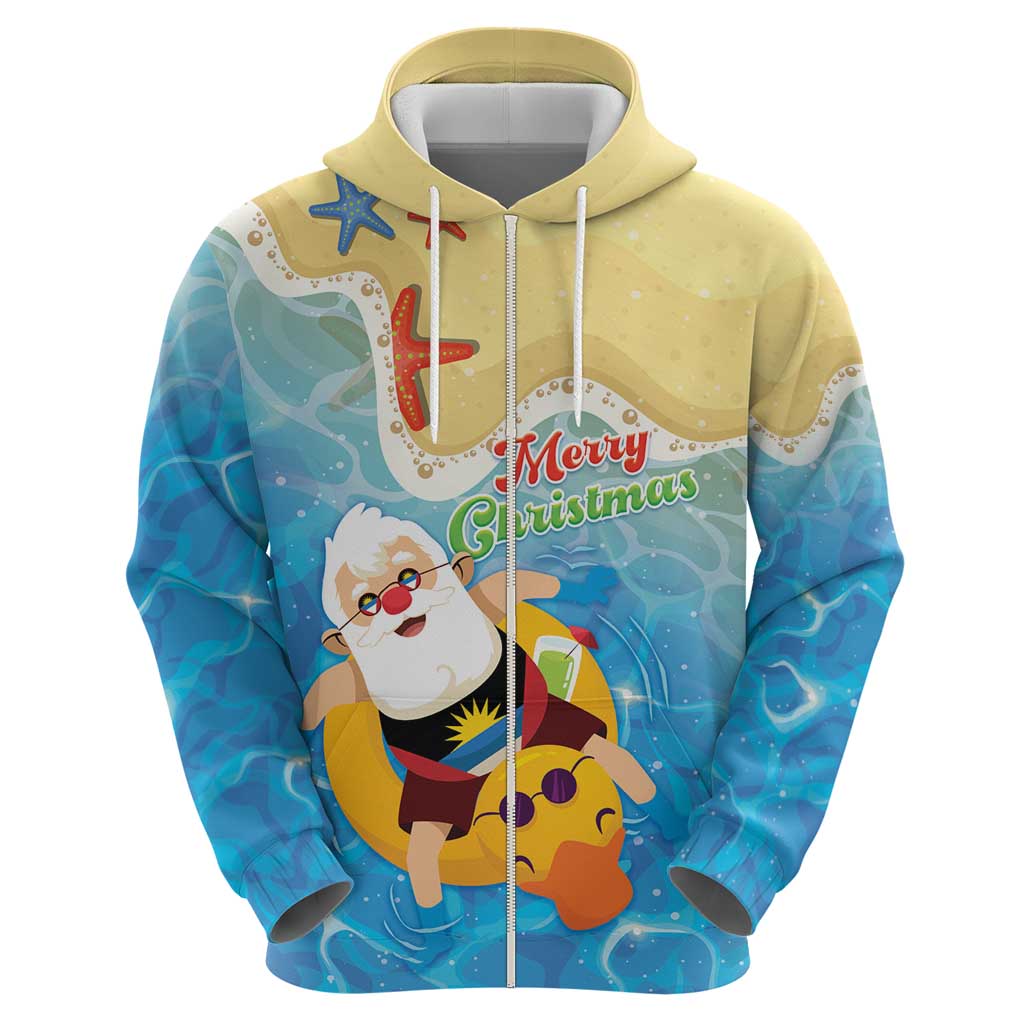 Antigua and Barbuda Christmas Hoodie Chilling Santa - Wonder Print Shop