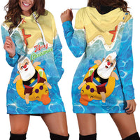 Antigua and Barbuda Christmas Hoodie Dress Chilling Santa - Wonder Print Shop