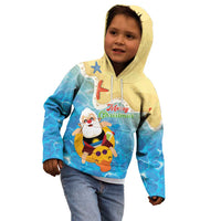 Antigua and Barbuda Christmas Kid Hoodie Chilling Santa - Wonder Print Shop