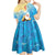 Antigua and Barbuda Christmas Kid Short Sleeve Dress Chilling Santa - Wonder Print Shop