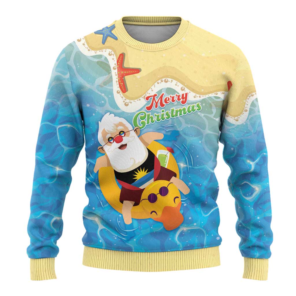 Antigua and Barbuda Christmas Ugly Christmas Sweater Chilling Santa - Wonder Print Shop