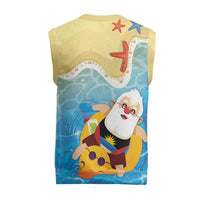 Antigua and Barbuda Christmas Knitted V-Neck Vest Chilling Santa - Wonder Print Shop