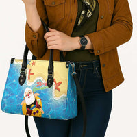 Antigua and Barbuda Christmas Leather Bag Chilling Santa - Wonder Print Shop