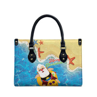 Antigua and Barbuda Christmas Leather Bag Chilling Santa - Wonder Print Shop