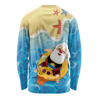 Antigua and Barbuda Christmas Long Sleeve Shirt Chilling Santa - Wonder Print Shop