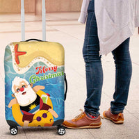 Antigua and Barbuda Christmas Luggage Cover Chilling Santa - Wonder Print Shop