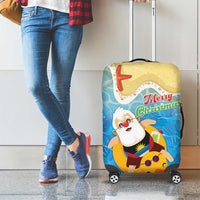 Antigua and Barbuda Christmas Luggage Cover Chilling Santa - Wonder Print Shop