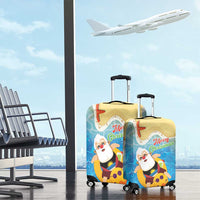 Antigua and Barbuda Christmas Luggage Cover Chilling Santa - Wonder Print Shop