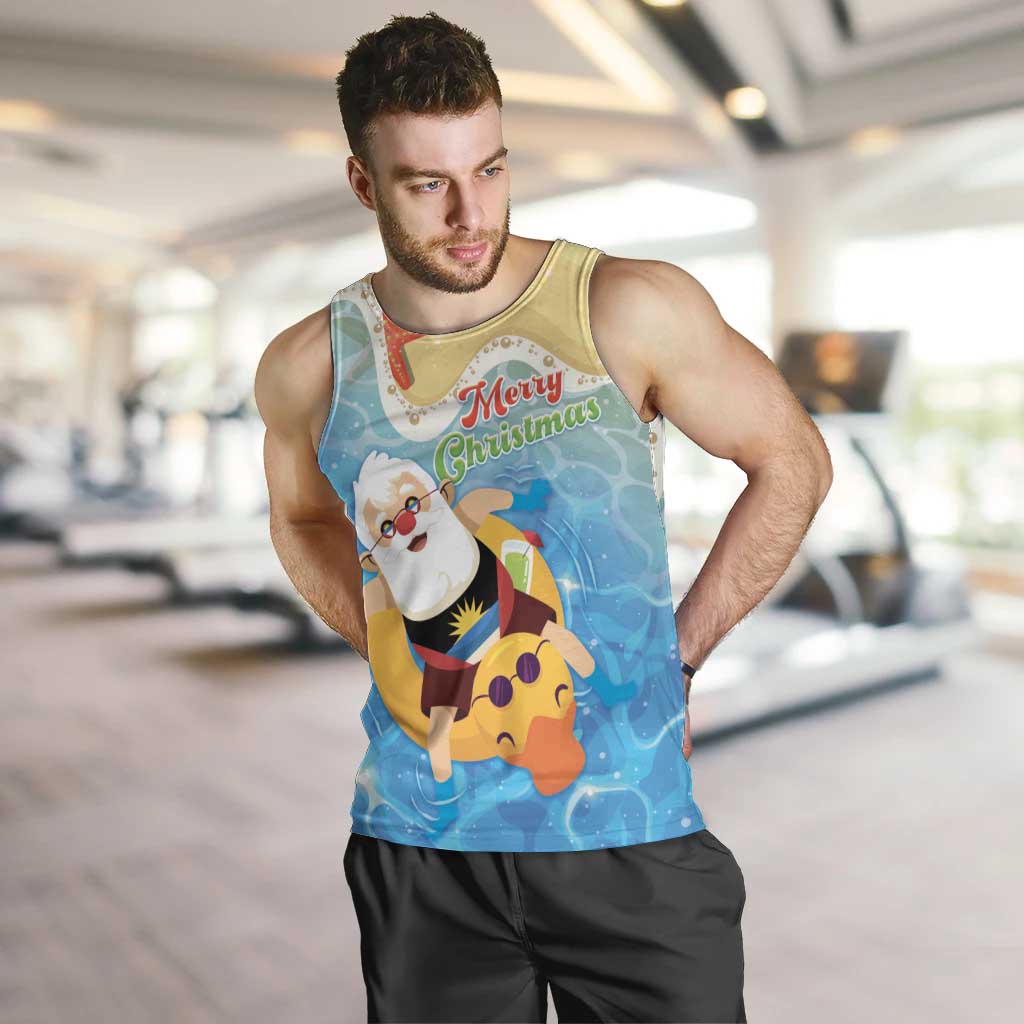 Antigua and Barbuda Christmas Men Tank Top Chilling Santa - Wonder Print Shop