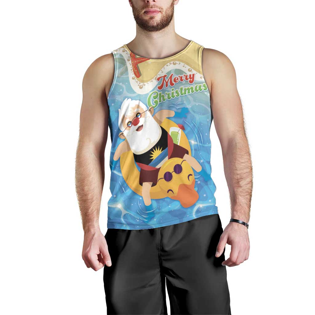 Antigua and Barbuda Christmas Men Tank Top Chilling Santa - Wonder Print Shop