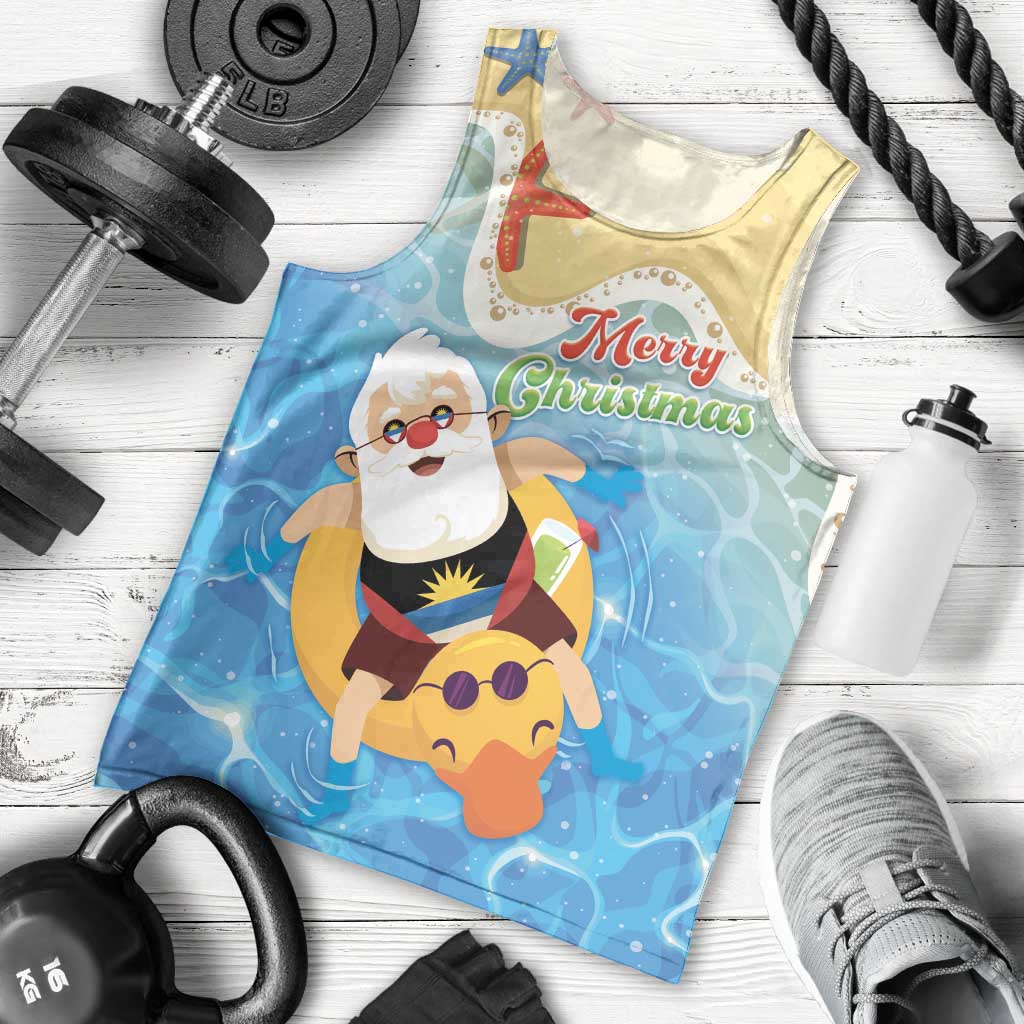 Antigua and Barbuda Christmas Men Tank Top Chilling Santa - Wonder Print Shop