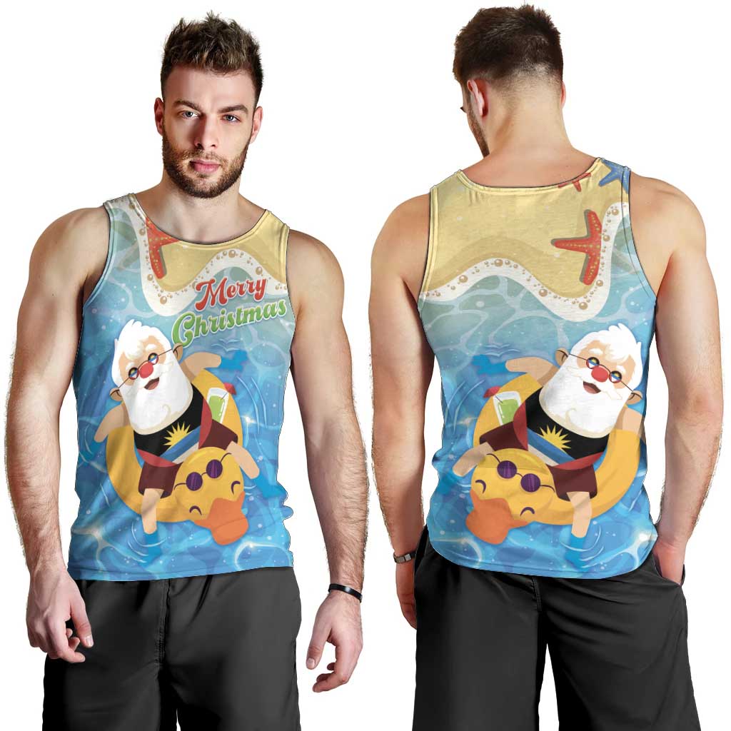 Antigua and Barbuda Christmas Men Tank Top Chilling Santa - Wonder Print Shop