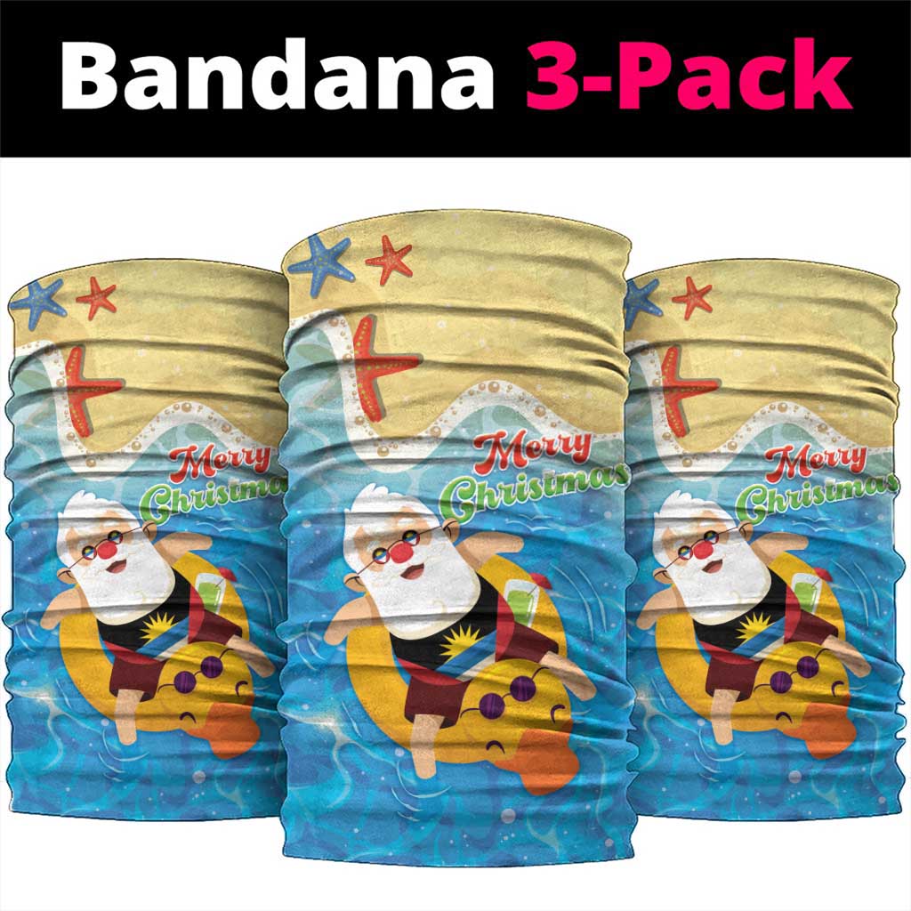 Antigua and Barbuda Christmas Neck Gaiter Chilling Santa - Wonder Print Shop