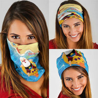 Antigua and Barbuda Christmas Neck Gaiter Chilling Santa - Wonder Print Shop