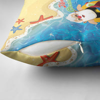 Antigua and Barbuda Christmas Pillow Cover Chilling Santa - Wonder Print Shop