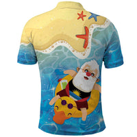 Antigua and Barbuda Christmas Polo Shirt Chilling Santa - Wonder Print Shop